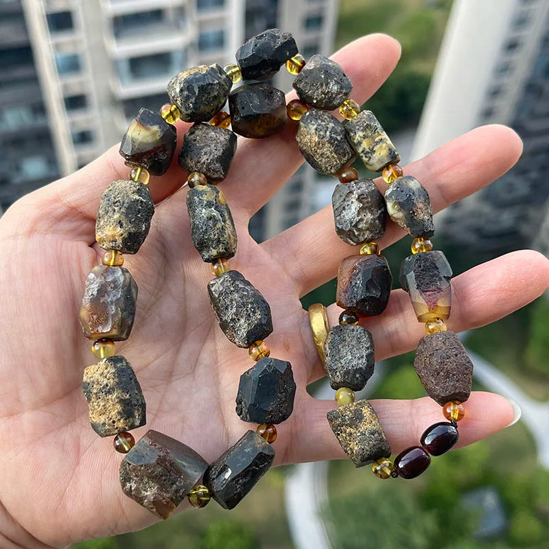 Floral Amber Necklace for Gift 2026 New Real Original Handmade Natural Baltic Plant Amber Jewelry Women Necklaces Wholesale