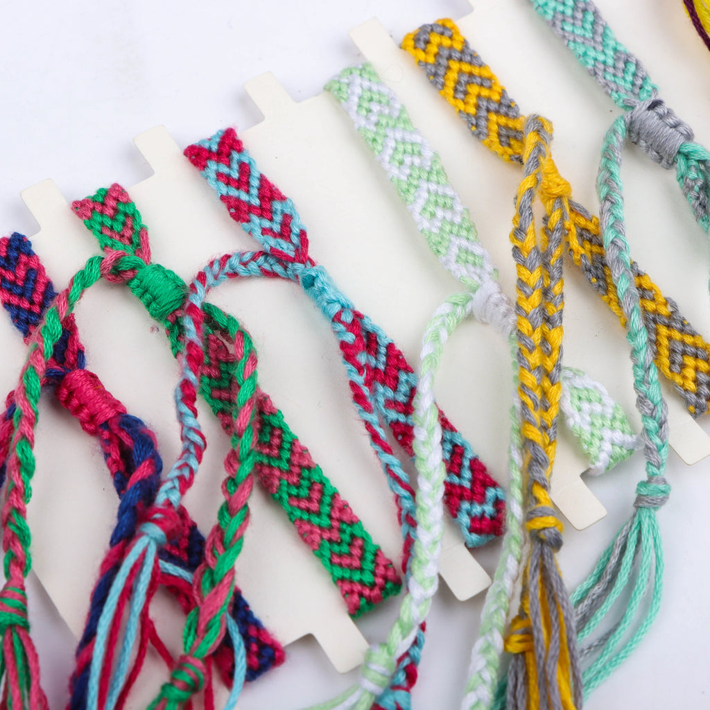 6Pcs/Lot Colorful Bohemian Handmade Woven Bracelets With Adjustable Daily Wear Birthday Party Gifts For Men  Women