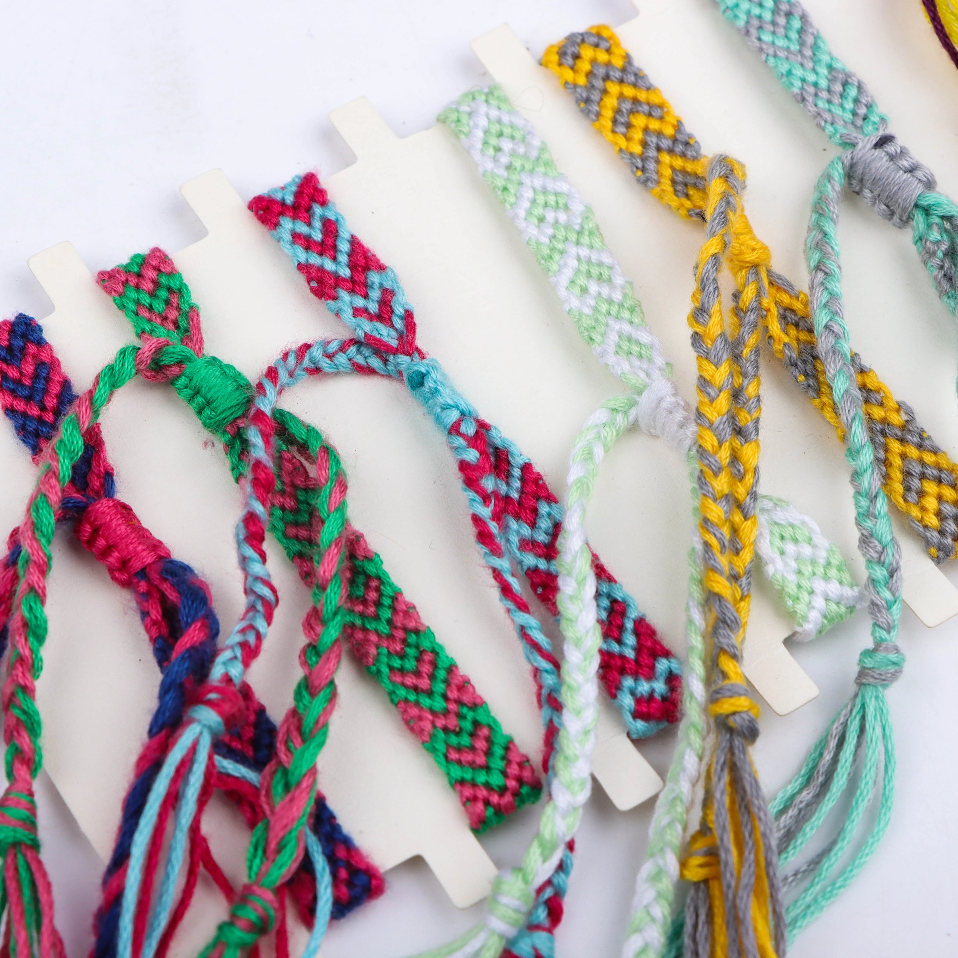 6Pcs/Lot Colorful Bohemian Handmade Woven Bracelets With Adjustable Daily Wear Birthday Party Gifts For Men  Women