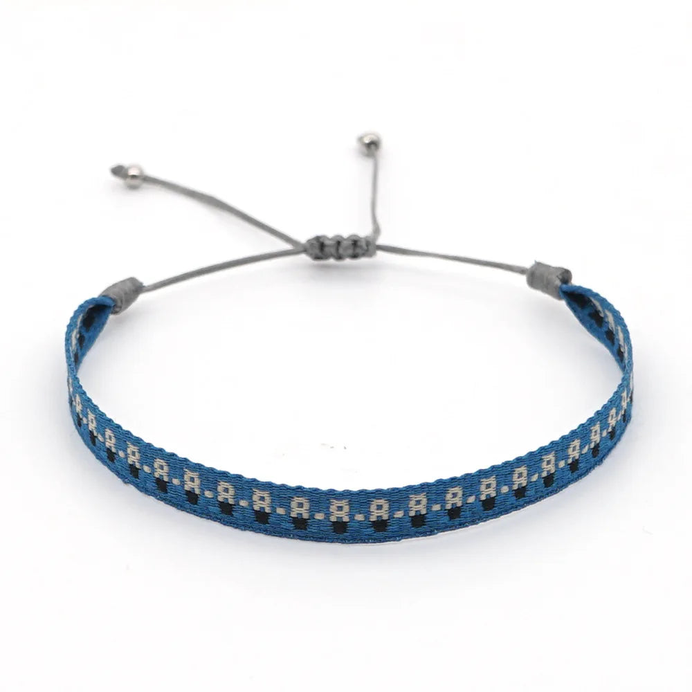 Unisex Handmade Woven Bracelet Wholesale Colombia Cloth Braided Bracelets for Women Men Bohemian Hippie Friendship Jewelry