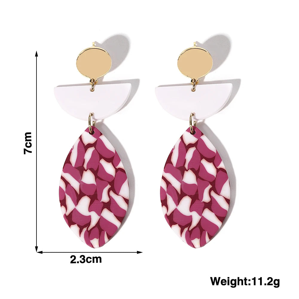 Summer Outdoor Earrings For Women Trendy Warm Color Series Handmade Polymer Clay Geometry Jewelry Party Eardrop INS