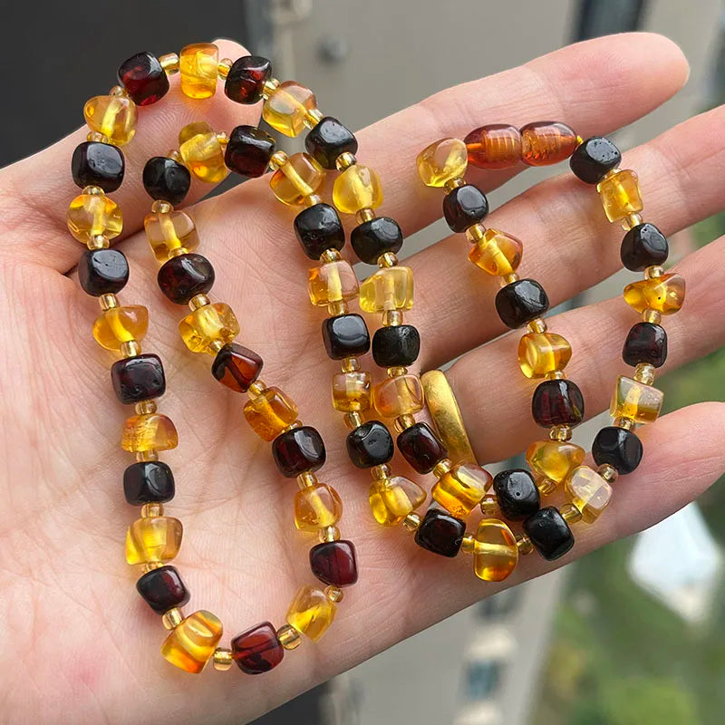 Floral Amber Necklace for Gift 2026 New Real Original Handmade Natural Baltic Plant Amber Jewelry Women Necklaces Wholesale