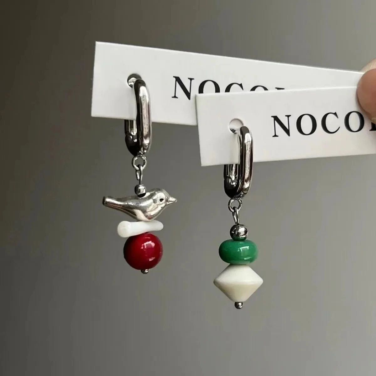 2025 Trend Vintage Designer Dangle Asymmetric Handmade Beads Drop Earrings Woman Korean Fashion Dopamine Metal Earrings Gift