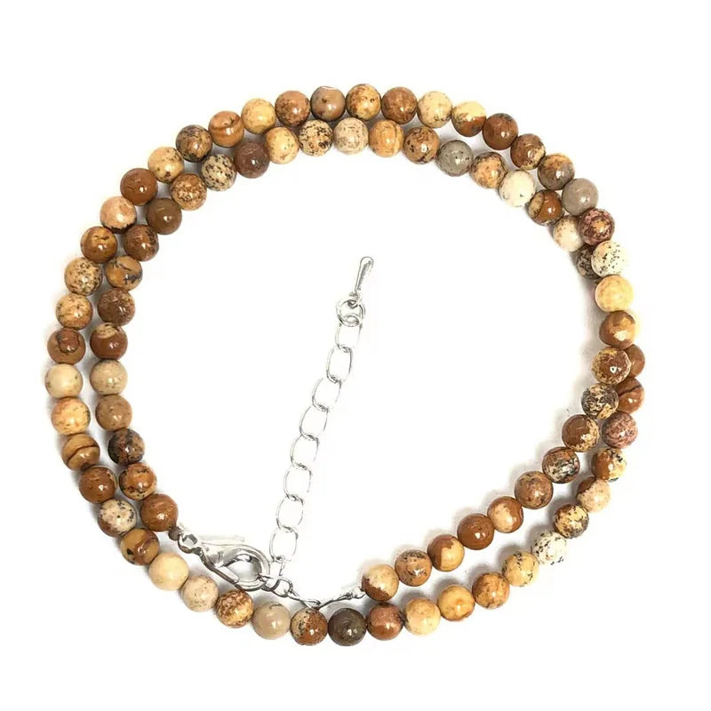 Natural Rose Quartz Agate turquoise Necklaces Women Romantic Elegant Valentine's Day Gift 4mm Round Beads Handmade Choker